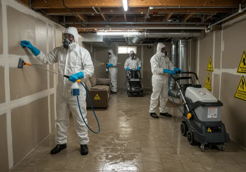 Basement Moisture Removal and Structural Drying process in Smith, NV